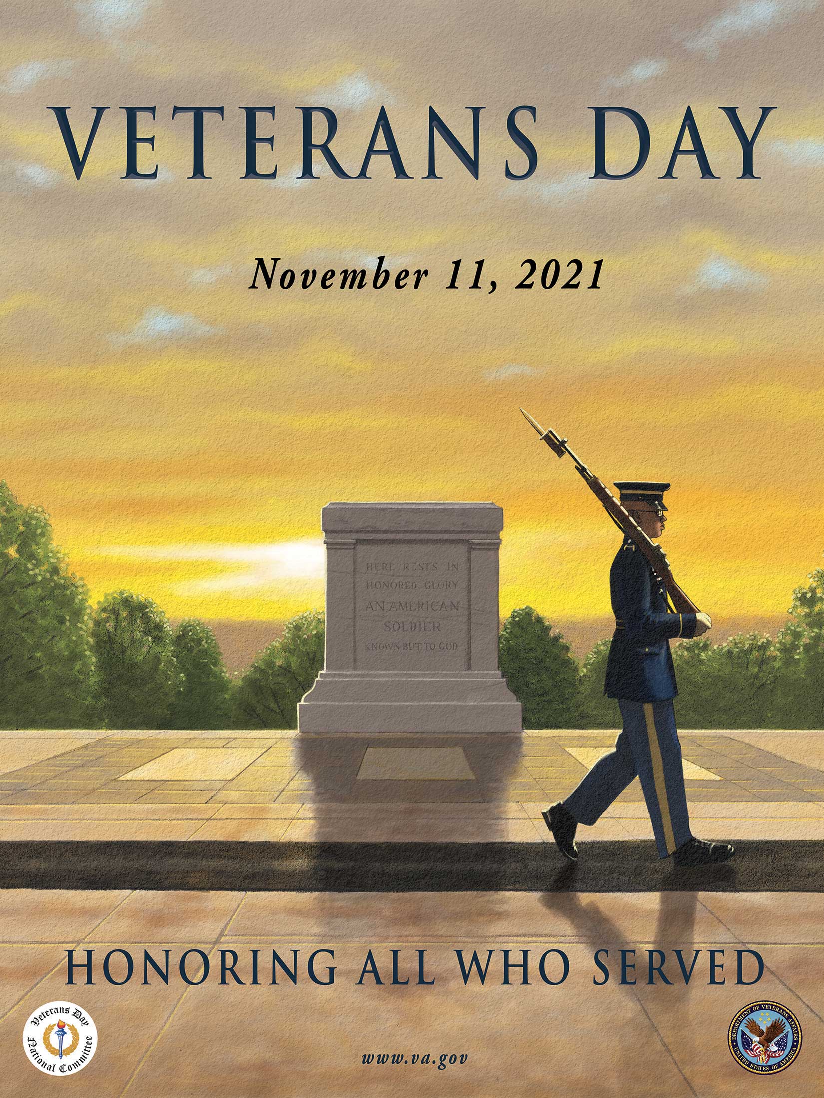 Poster contest winner for 2021 Veterans Day:  Honoring all who serve.  